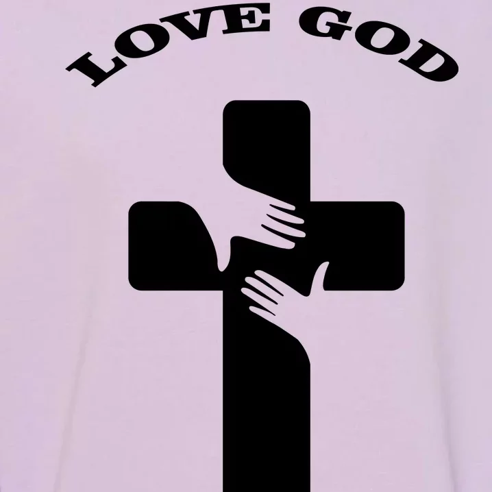 Love God Cross Garment-Dyed Sweatshirt