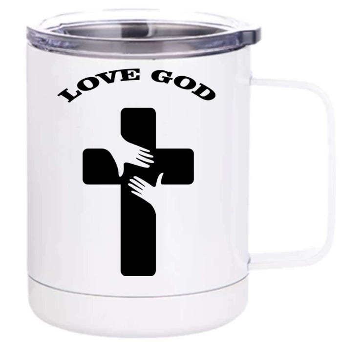 Love God Cross Front & Back 12oz Stainless Steel Tumbler Cup