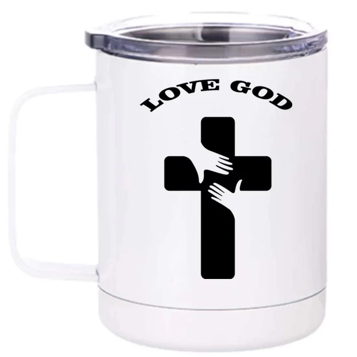 Love God Cross Front & Back 12oz Stainless Steel Tumbler Cup