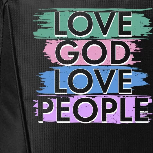 Love God Love People Religious Christian Faith City Backpack