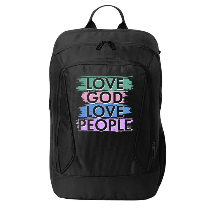 Love God Love People Religious Christian Faith City Backpack