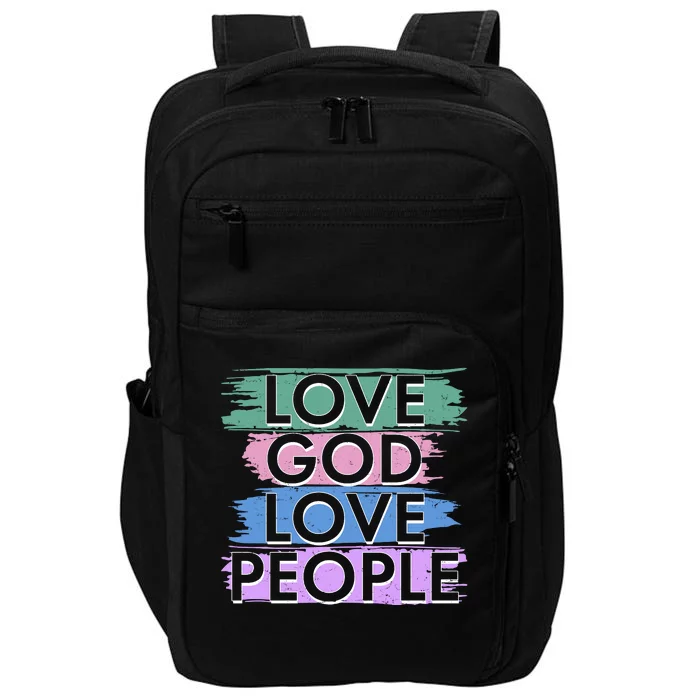 Love God Love People Religious Christian Faith Impact Tech Backpack