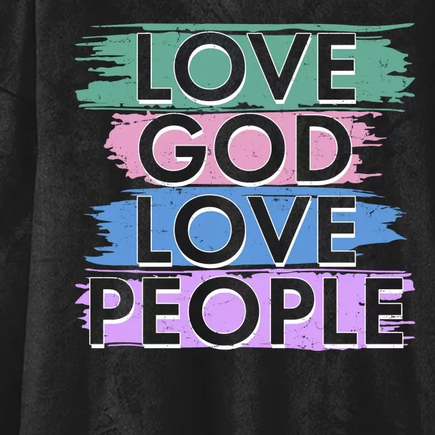 Love God Love People Religious Christian Faith Hooded Wearable Blanket