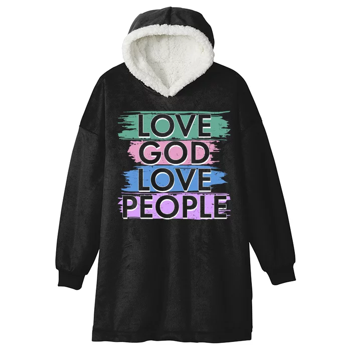 Love God Love People Religious Christian Faith Hooded Wearable Blanket