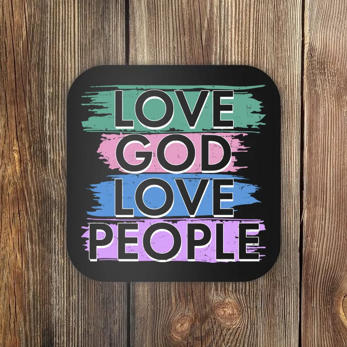 Love God Love People Religious Christian Faith Coaster