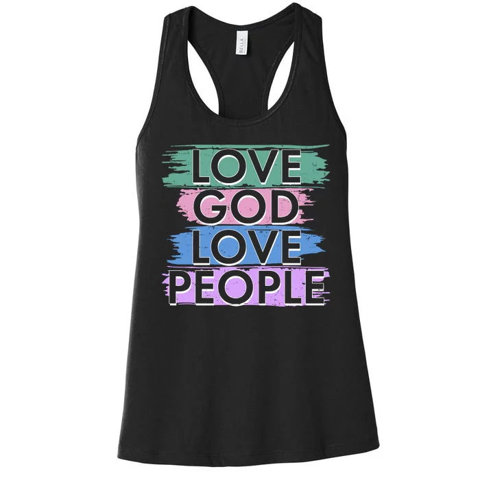 Love God Love People Religious Christian Faith Women's Racerback Tank