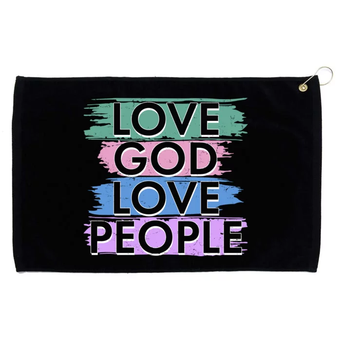 Love God Love People Religious Christian Faith Grommeted Golf Towel