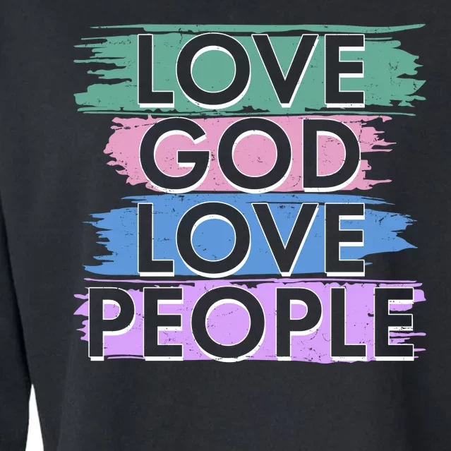 Love God Love People Religious Christian Faith Cropped Pullover Crew