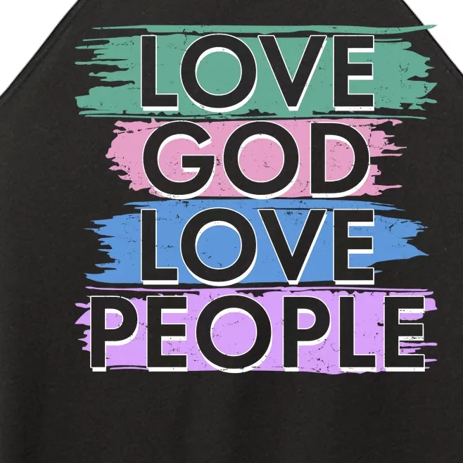 Love God Love People Religious Christian Faith Women’s Perfect Tri Rocker Tank