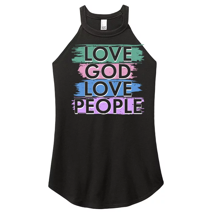 Love God Love People Religious Christian Faith Women’s Perfect Tri Rocker Tank