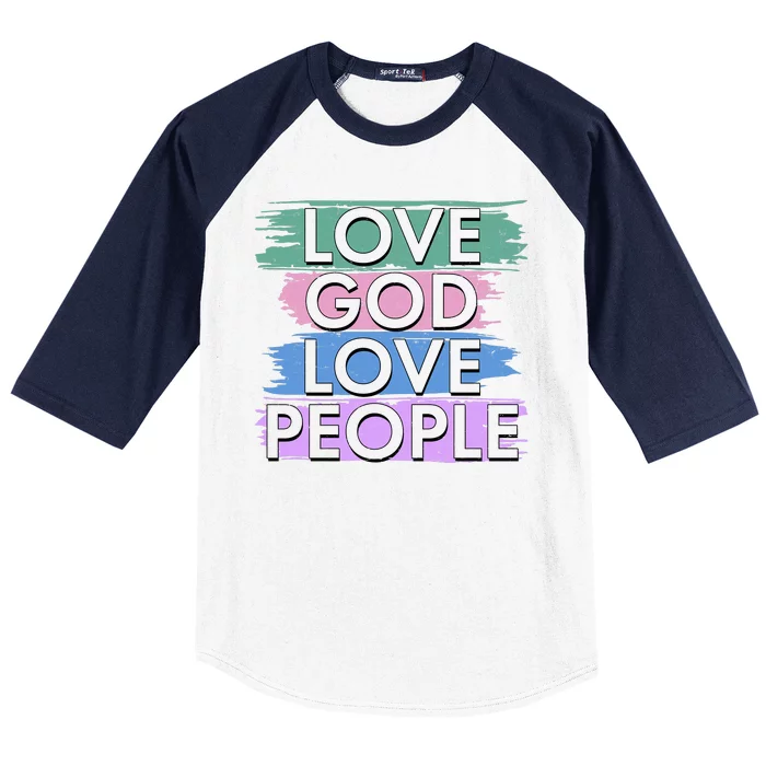 Love God Love People Religious Christian Faith Baseball Sleeve Shirt