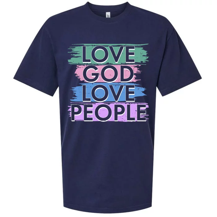 Love God Love People Religious Christian Faith Sueded Cloud Jersey T-Shirt