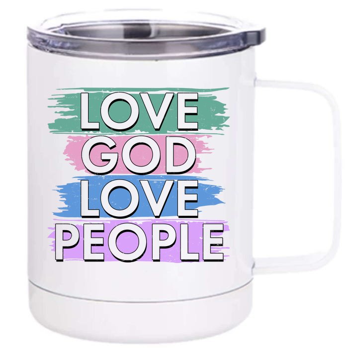 Love God Love People Religious Christian Faith Front & Back 12oz Stainless Steel Tumbler Cup