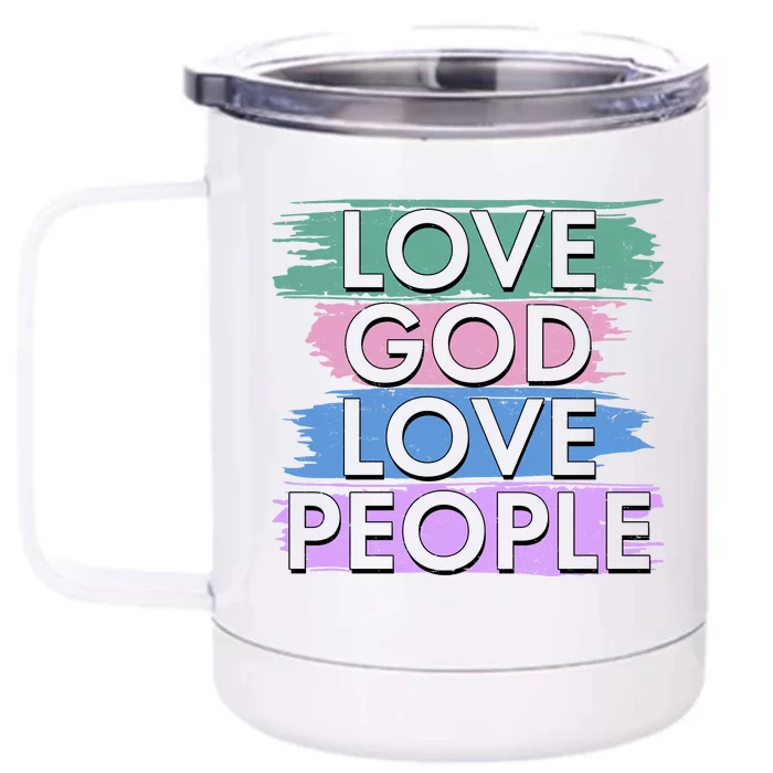 Love God Love People Religious Christian Faith Front & Back 12oz Stainless Steel Tumbler Cup