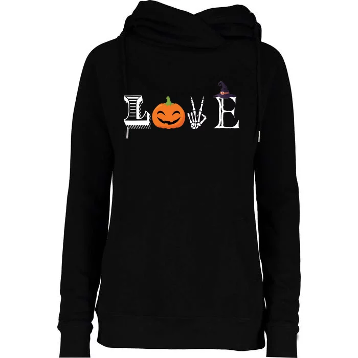 Love Halloween Womens Funnel Neck Pullover Hood