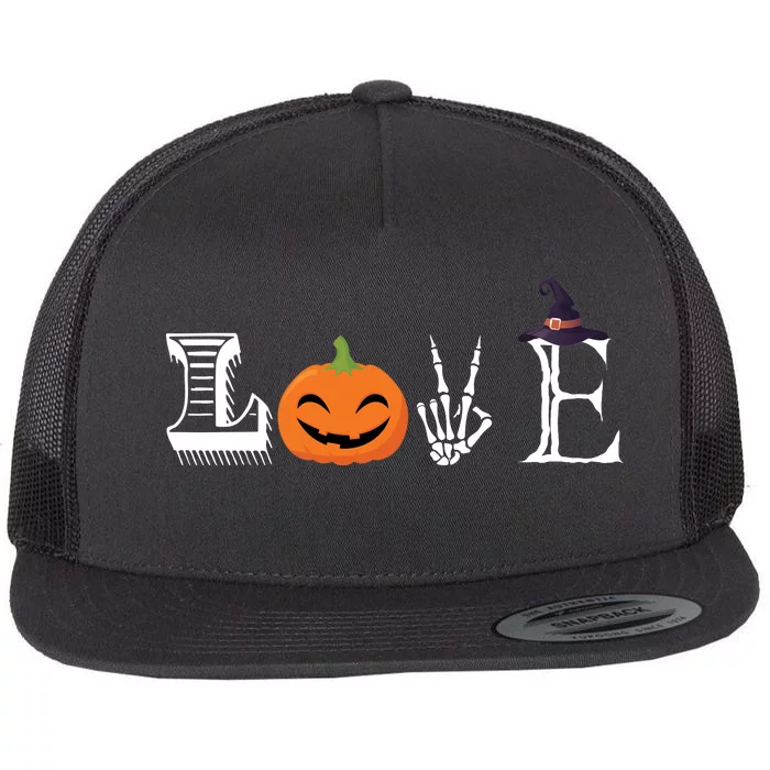 Love Halloween Flat Bill Trucker Hat