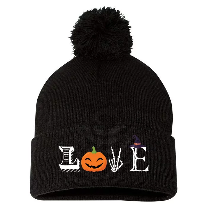 Love Halloween Pom Pom 12in Knit Beanie