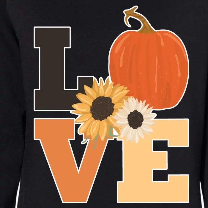 LOVE Halloween Autumn Floral Womens California Wash Sweatshirt