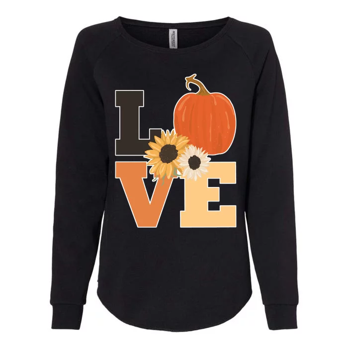 LOVE Halloween Autumn Floral Womens California Wash Sweatshirt