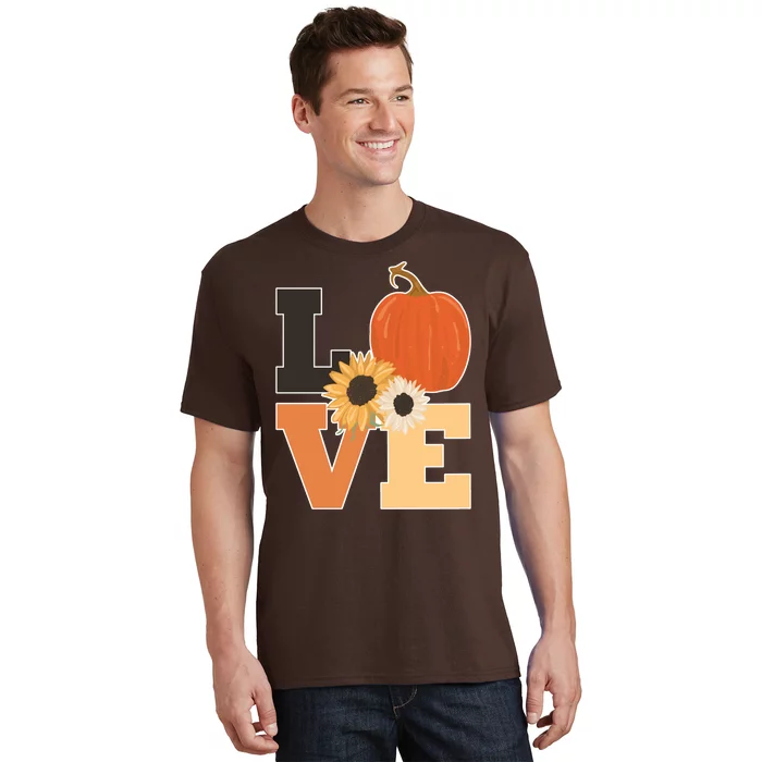 LOVE Halloween Autumn Floral T-Shirt