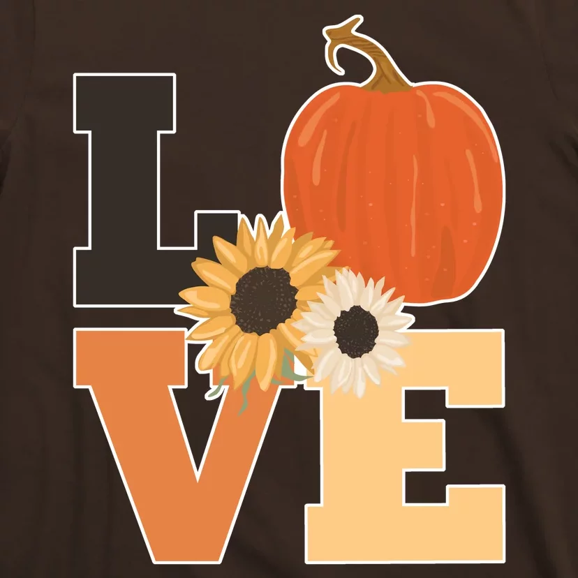 LOVE Halloween Autumn Floral T-Shirt