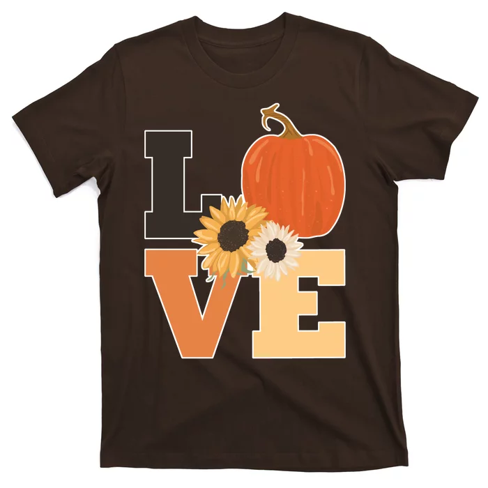 LOVE Halloween Autumn Floral T-Shirt