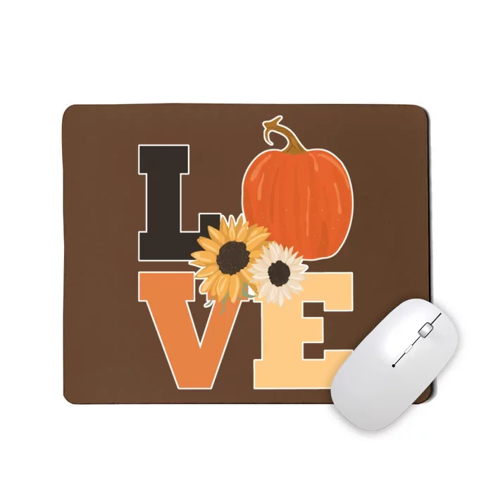 LOVE Halloween Autumn Floral Mousepad