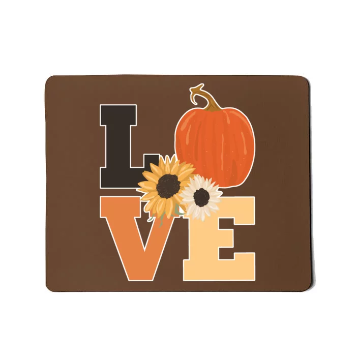 LOVE Halloween Autumn Floral Mousepad