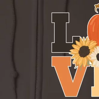 LOVE Halloween Autumn Floral Full Zip Hoodie