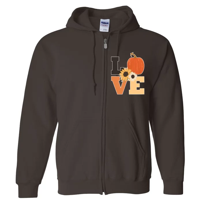 LOVE Halloween Autumn Floral Full Zip Hoodie