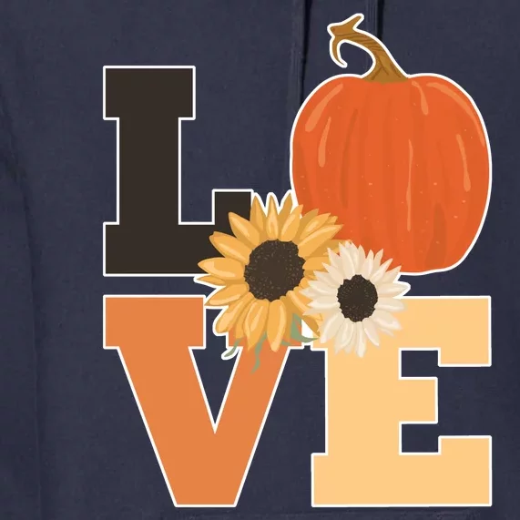 LOVE Halloween Autumn Floral Premium Hoodie