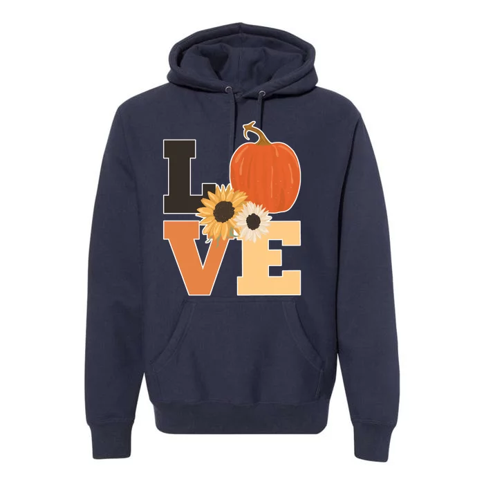 LOVE Halloween Autumn Floral Premium Hoodie