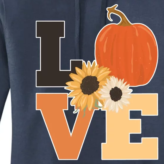 LOVE Halloween Autumn Floral Women's Pullover Hoodie