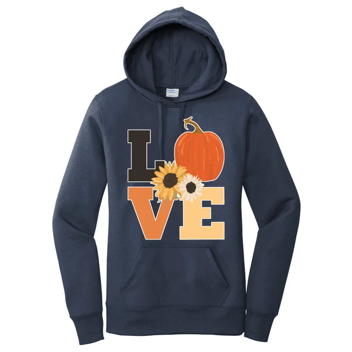 LOVE Halloween Autumn Floral Women's Pullover Hoodie