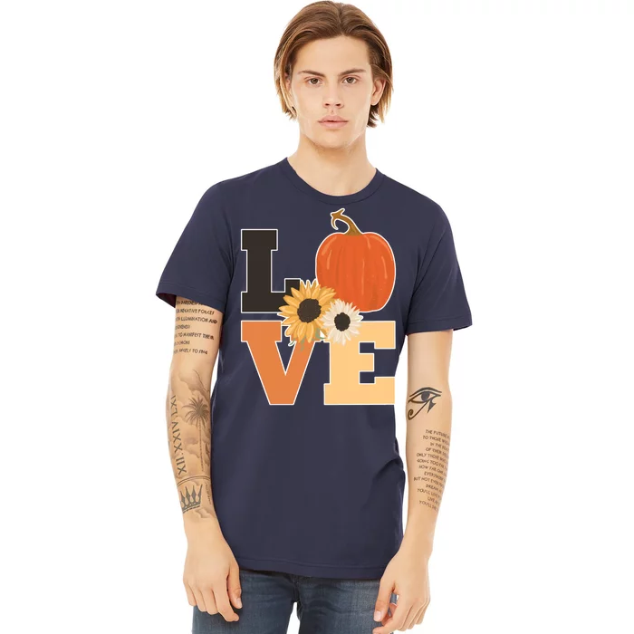 LOVE Halloween Autumn Floral Premium T-Shirt