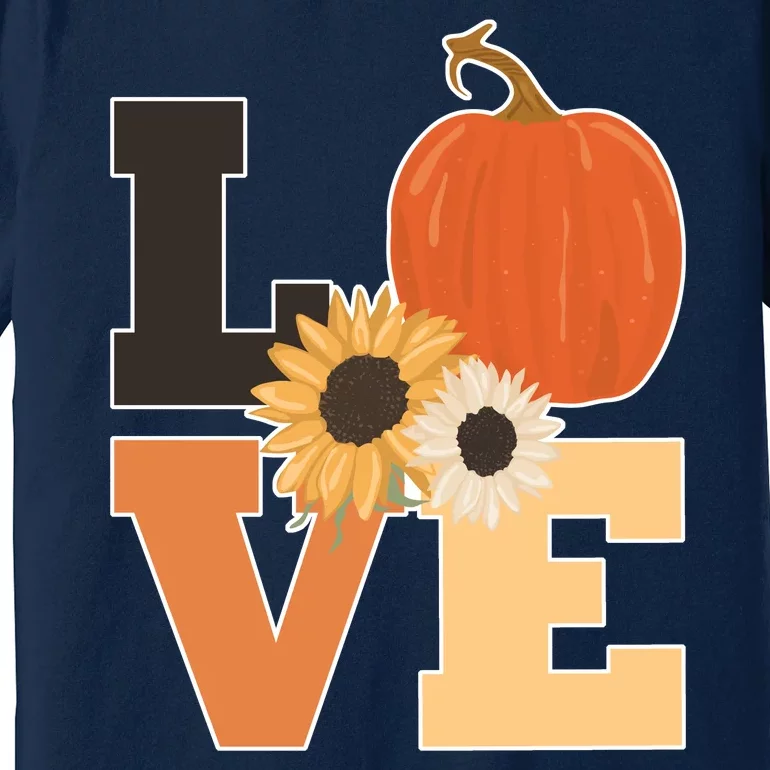 LOVE Halloween Autumn Floral Premium T-Shirt