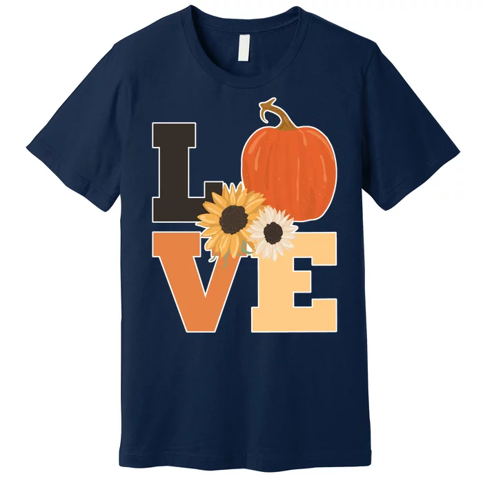 LOVE Halloween Autumn Floral Premium T-Shirt