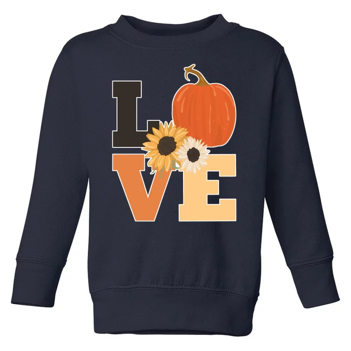 LOVE Halloween Autumn Floral Toddler Sweatshirt