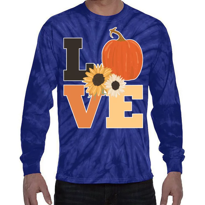 LOVE Halloween Autumn Floral Tie-Dye Long Sleeve Shirt