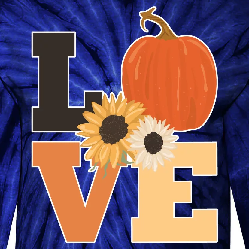 LOVE Halloween Autumn Floral Tie-Dye Long Sleeve Shirt