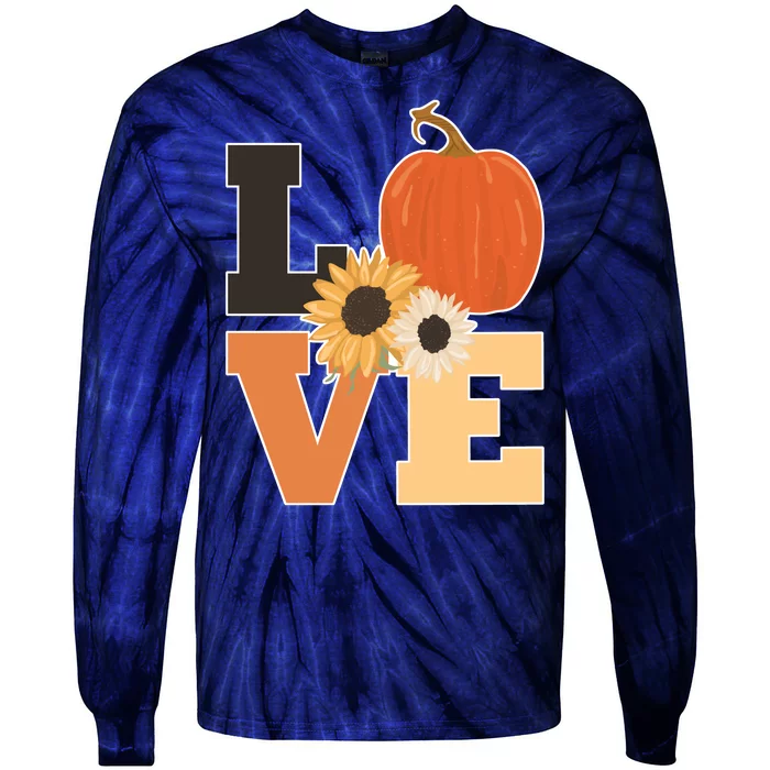 LOVE Halloween Autumn Floral Tie-Dye Long Sleeve Shirt