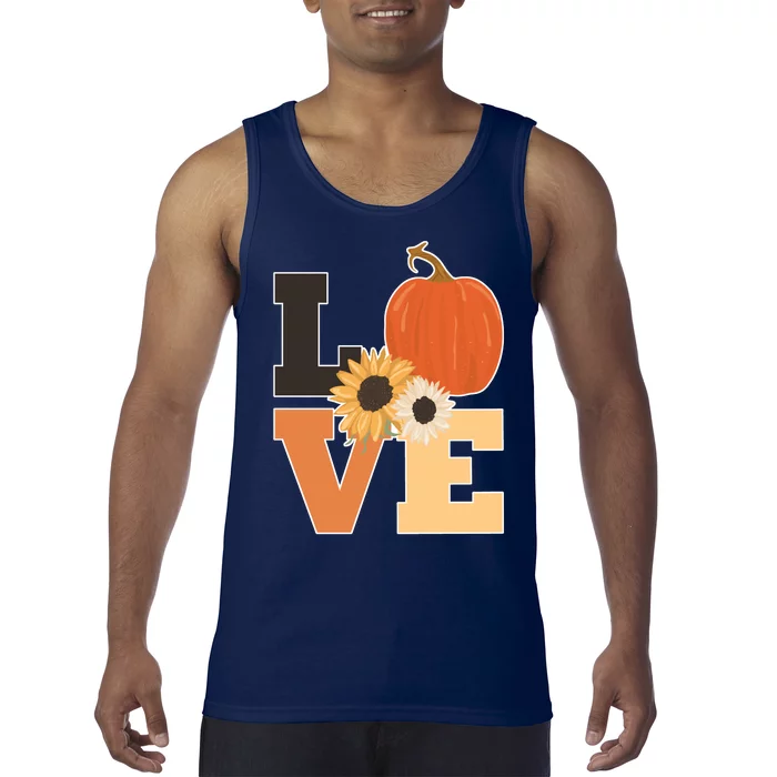 LOVE Halloween Autumn Floral Tank Top