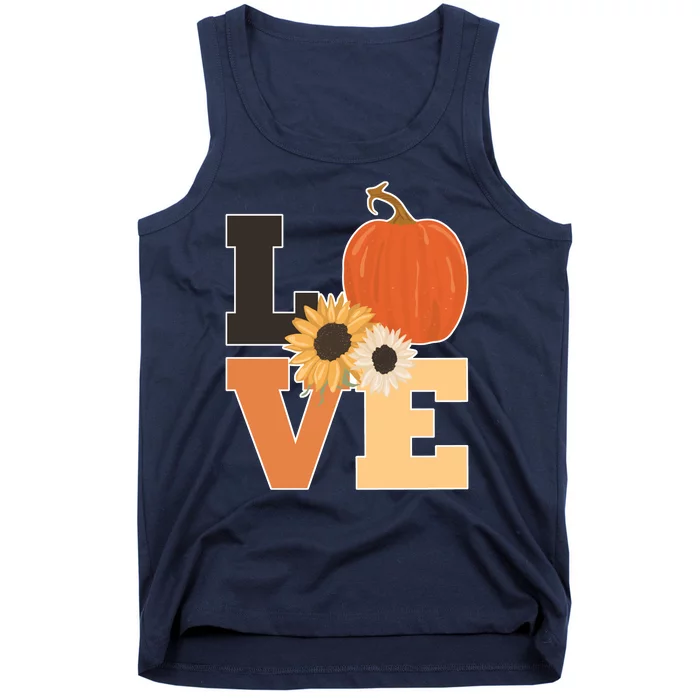 LOVE Halloween Autumn Floral Tank Top