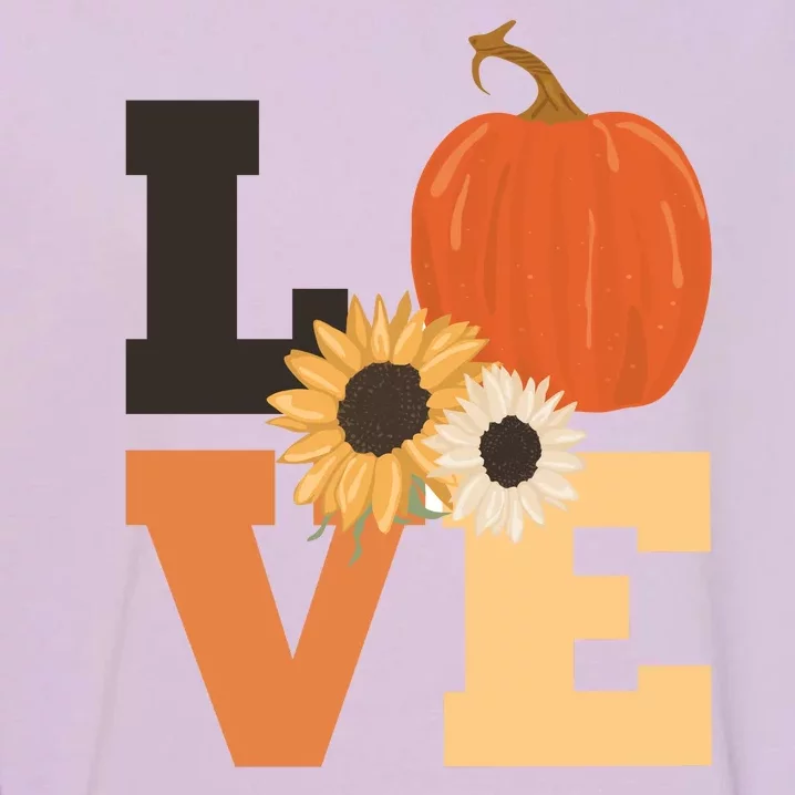 LOVE Halloween Autumn Floral Garment-Dyed Sweatshirt