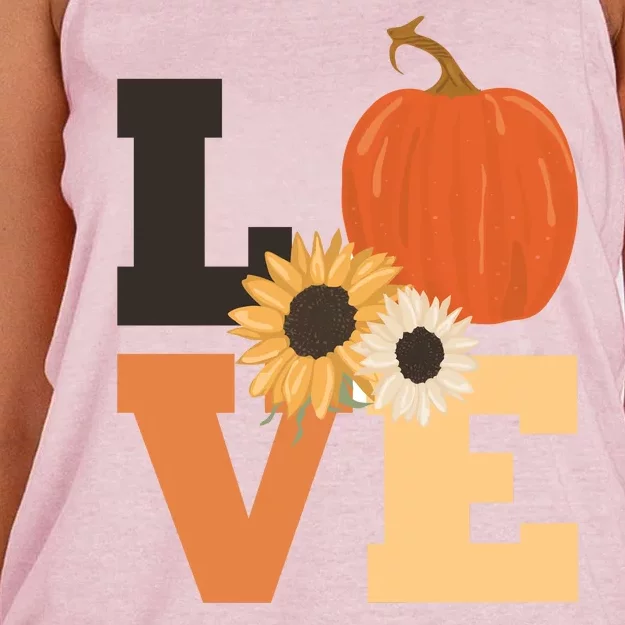 LOVE Halloween Autumn Floral Women's Knotted Racerback Tank