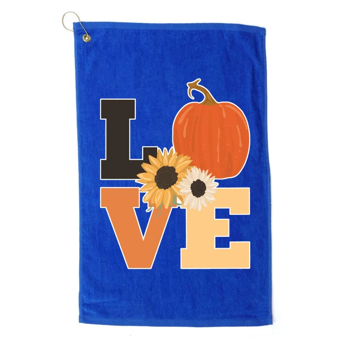 LOVE Halloween Autumn Floral Platinum Collection Golf Towel