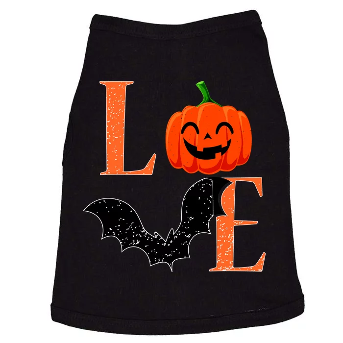 Love Halloween Pumpkin Bat Doggie Tank