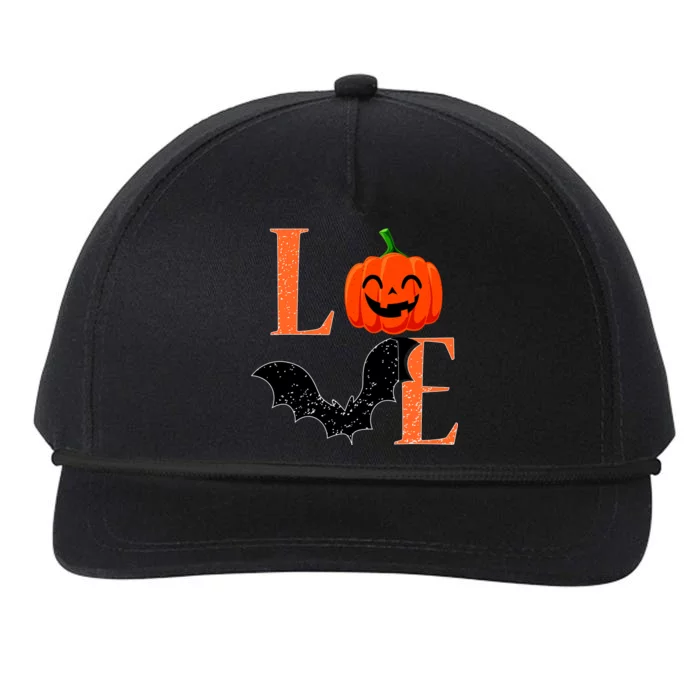 Love Halloween Pumpkin Bat Snapback Five-Panel Rope Hat