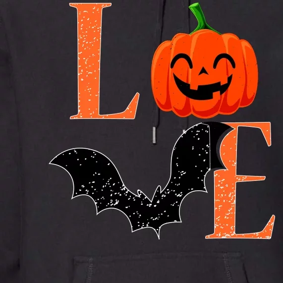 Love Halloween Pumpkin Bat Premium Hoodie