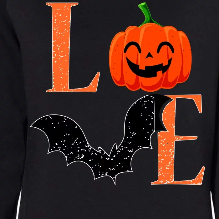 Love Halloween Pumpkin Bat Womens California Wash Sweatshirt